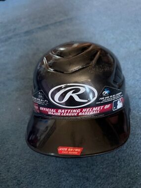 Rawlings Black Gloss Batting Helmet with MLB Logo